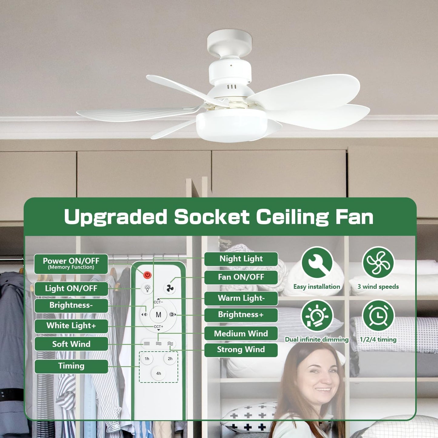 LED Luster Ventilator 100W